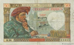 50 Francs JACQUES CŒUR FRANCE 1941 F.19.05 TTB