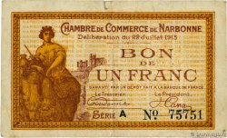 1 Franc FRANCE régionalisme et divers Narbonne 1915 JP.089.02