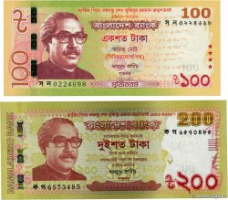 100 et 200 Taka Lot BANGLADESH  2020 P.66 et P.67 UNC