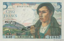 5 Francs BERGER FRANCE 1943 F.05.04 NEUF