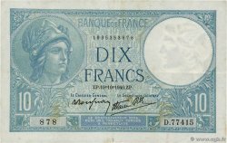 10 Francs MINERVE modifié FRANCE 1940 F.07.16 pr.TTB