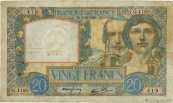 20 Francs TRAVAIL ET SCIENCE FRANCE 1940 F.12.08 TB