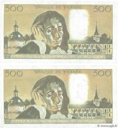 500 Francs PASCAL Consécutifs FRANCE  1988 F.71.39 AU-