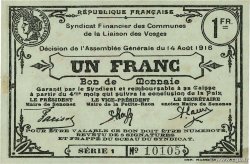 1 Franc FRANCE régionalisme et divers Senones 1916 JP.88-074