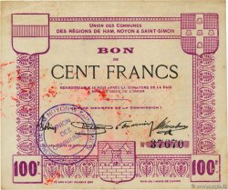 100 Francs FRANCE régionalisme et divers Ham, Noyon & Saint-Simon 1916 JP.80-250