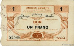 1 Franc FRANCE régionalisme et divers Avesnes 1914 JP.59-0189