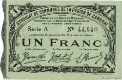 1 Franc FRANCE régionalisme et divers Cambrai 1916 JP.59-0469