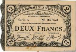 2 Francs FRANCE régionalisme et divers Cambrai 1916 JP.59-0487