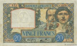 20 Francs TRAVAIL ET SCIENCE FRANCE 1941 F.12.13 TB