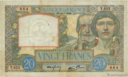 20 Francs TRAVAIL ET SCIENCE FRANCE 1940 F.12.04 TTB