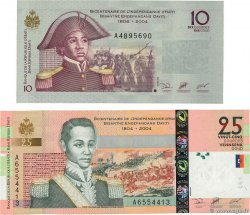 10 et 25 Gourdes Lot HAÏTI 2004 P.272a et P.273a NEUF