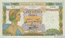 500 Francs LA PAIX FRANCE 1942 F.32.37 TTB