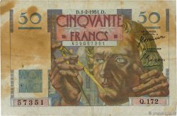 50 Francs LE VERRIER FRANCE 1951 F.20.17 TB