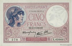 5 Francs FEMME CASQUÉE modifié FRANCE 1939 F.04.09 SUP+