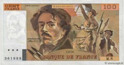 100 Francs DELACROIX modifié FRANCE  1978 F.69.01e VF