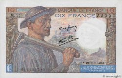 10 Francs MINEUR FRANCE 1942 F.08.05
