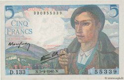 5 Francs BERGER FRANCE 1945 F.05.06
