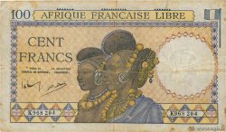 100 Francs FRENCH EQUATORIAL AFRICA Brazzaville 1943 P.08