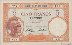 5 Francs TAHITI  1936 P.11c TTB+