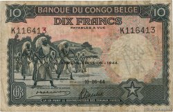 10 Francs CONGO BELGE  1944 P.14D