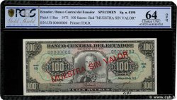 100 Sucres Spécimen ECUADOR  1971 P.118s UNC