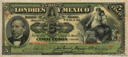 5 Pesos MEXICO  1913 PS.0233d VF-