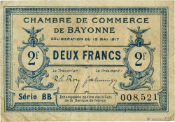 2 Francs FRANCE régionalisme et divers Bayonne 1917 JP.021.52 TB+