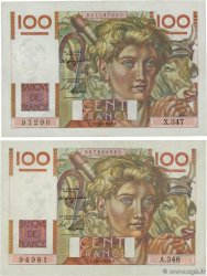 100 Francs JEUNE PAYSAN Lot FRANCE  1949 F.28.24 VF