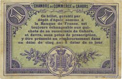 1 Franc Numéro radar FRANCE régionalisme et divers Cahors 1915 JP.035.07 TB+