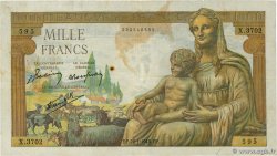 1000 Francs DÉESSE DÉMÉTER FRANCE 1943 F.40.17 TB