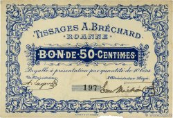 50 Centimes FRANCE régionalisme et divers Roanne 1920 JP.042.42-49 SUP+