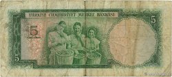 5 Lira TURQUIE 1959 P.155a pr.TB