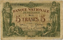 5 Francs BELGIQUE 1921 P.075b