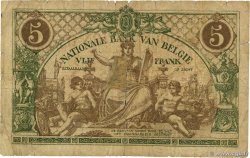 5 Francs BELGIQUE 1921 P.075b B