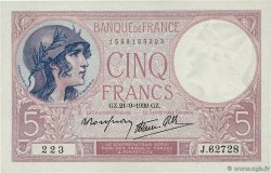 5 Francs FEMME CASQUÉE modifié FRANCE 1939 F.04.09 pr.NEUF