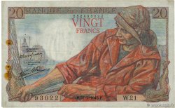20 Francs PÊCHEUR FRANCE 1942 F.13.02 TB+