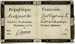 125 Livres FRANCE 1793 Ass.44a TB