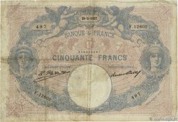 50 Francs BLEU ET ROSE FRANCE  1927 F.14.40