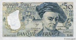 50 Francs QUENTIN DE LA TOUR FRANCE  1991 F.67.17 VF-