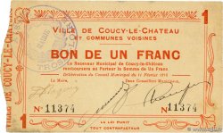 1 Franc FRANCE régionalisme et divers Coucy-le-Château 1915 JP.02-0526