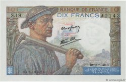 10 Francs MINEUR FRANCE 1942 F.08.05 pr.NEUF