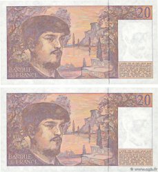 20 Francs DEBUSSY à fil de sécurité Consécutifs FRANCE  1990 F.66bis.01 NEUF