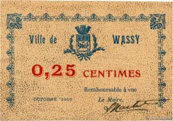 25 Centimes FRANCE régionalisme et divers Wassy 1916 JP.52-50