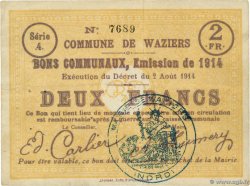 2 Francs FRANCE régionalisme et divers Waziers 1914 JP.59-2785