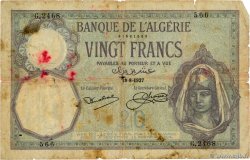 20 Francs ALGÉRIE  1927 P.078b