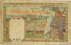 50 Francs TUNISIE  1940 P.12a