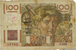 100 Francs JEUNE PAYSAN filigrane inversé FRANCE 1952 F.28bis.02 pr.B