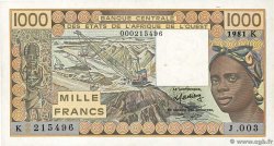 1000 Francs ÉTATS DE L AFRIQUE DE L OUEST 1981 P.707Kb