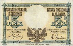 5 Lek ALBANIEN 1940 P.10 SS