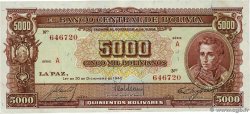 5000 Bolivianos BOLIVIE  1945 P.145
